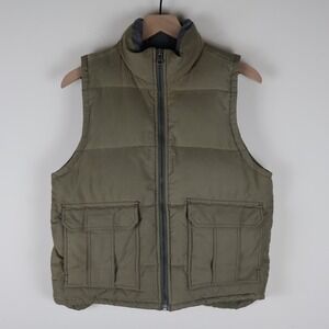 Vintage Abercrombie & Fitch Goose Down Puffer Vest Army Green Mens Small 19.5x22